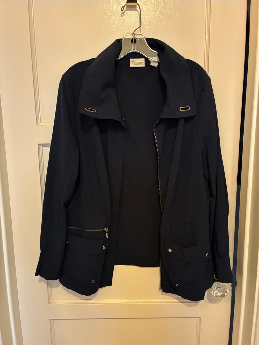 ZENERGY BY CHICO’S Classic Navy Women's Jacket Utility Pockets SZ 1